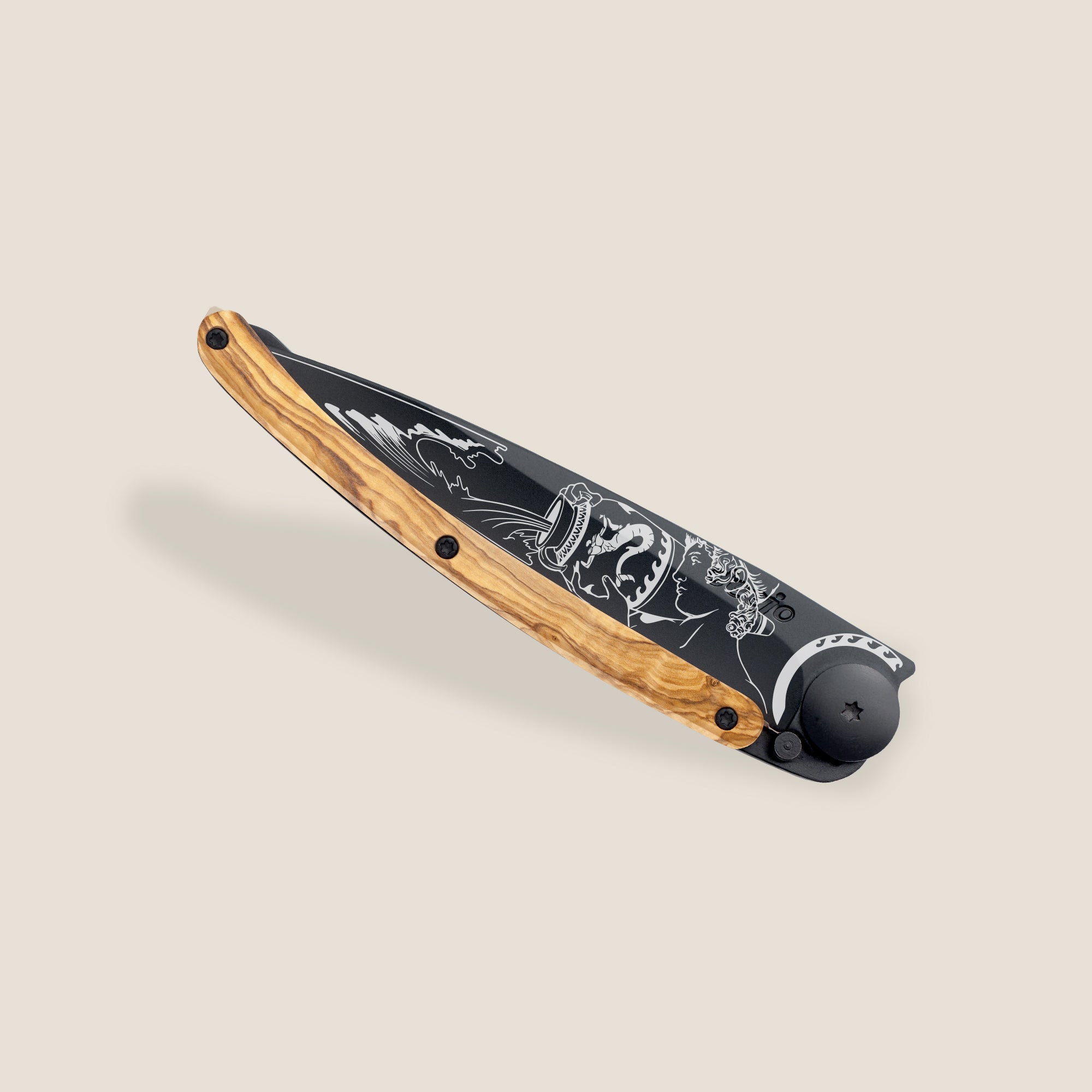Deejo 37g Zodiac Zakmes – Verseau (Waterman) Olijfhout