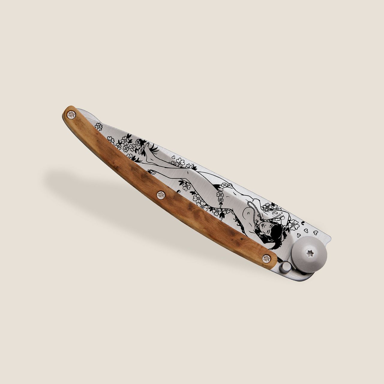 Deejo 37g Zakmes – A Fleur De Peau Juniper Wood Design