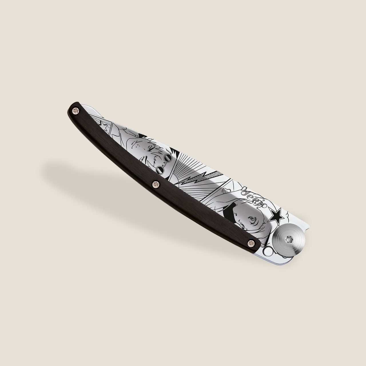 Deejo 37g Zakmes – Manga Art Ebony Wood Design