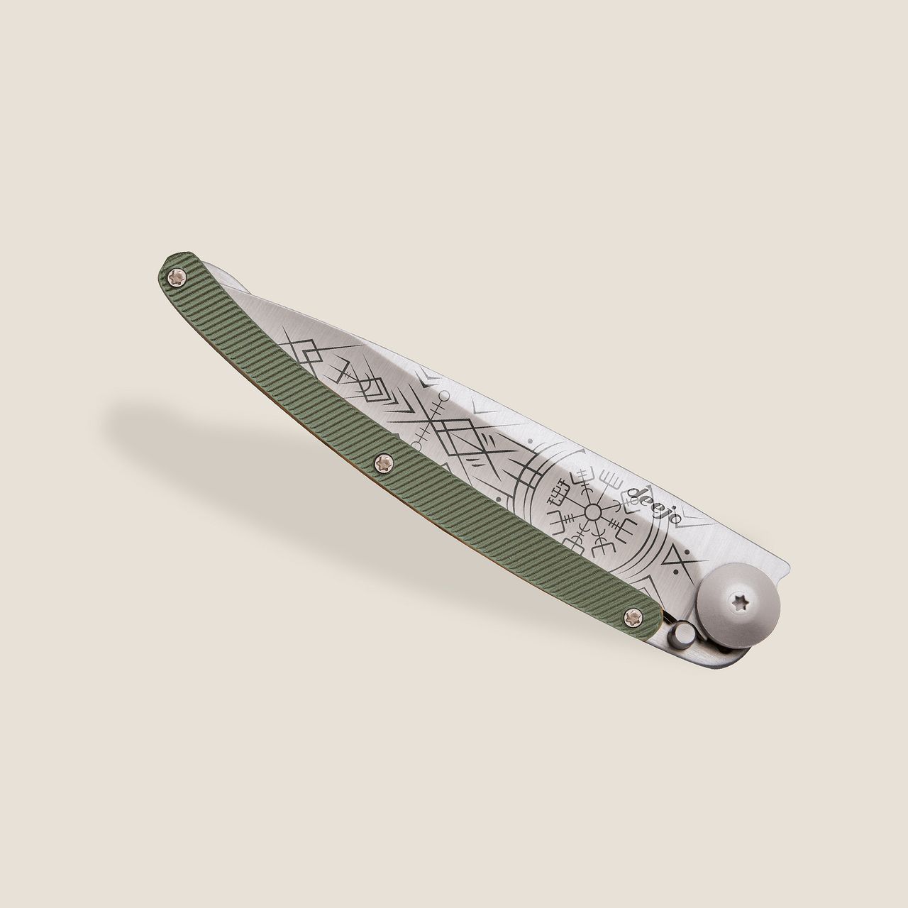 Deejo 37g Zakmes – Viking Vegvisir Alu Kaki Design