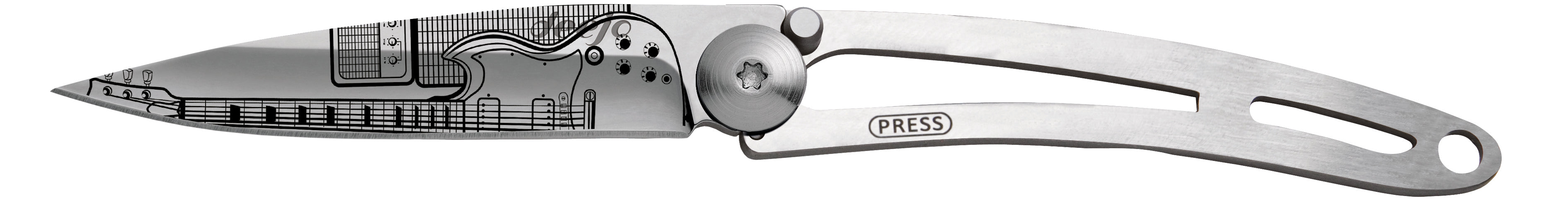Deejo 15g Zakmes – Rock’n’Roll Mirror Finish Sleutelhanger Mes (Naked Collection)