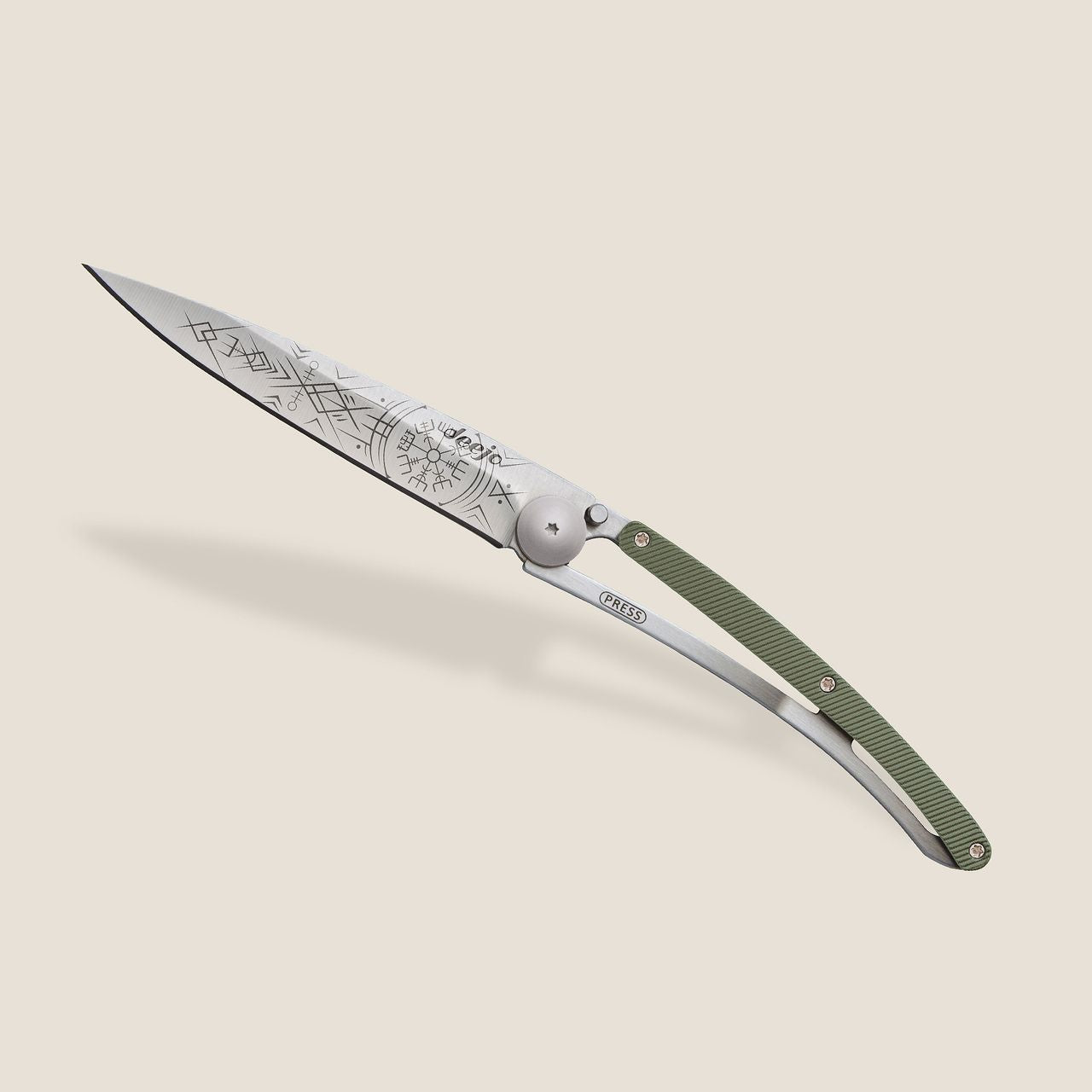 Deejo 37g Zakmes – Viking Vegvisir Alu Kaki Design