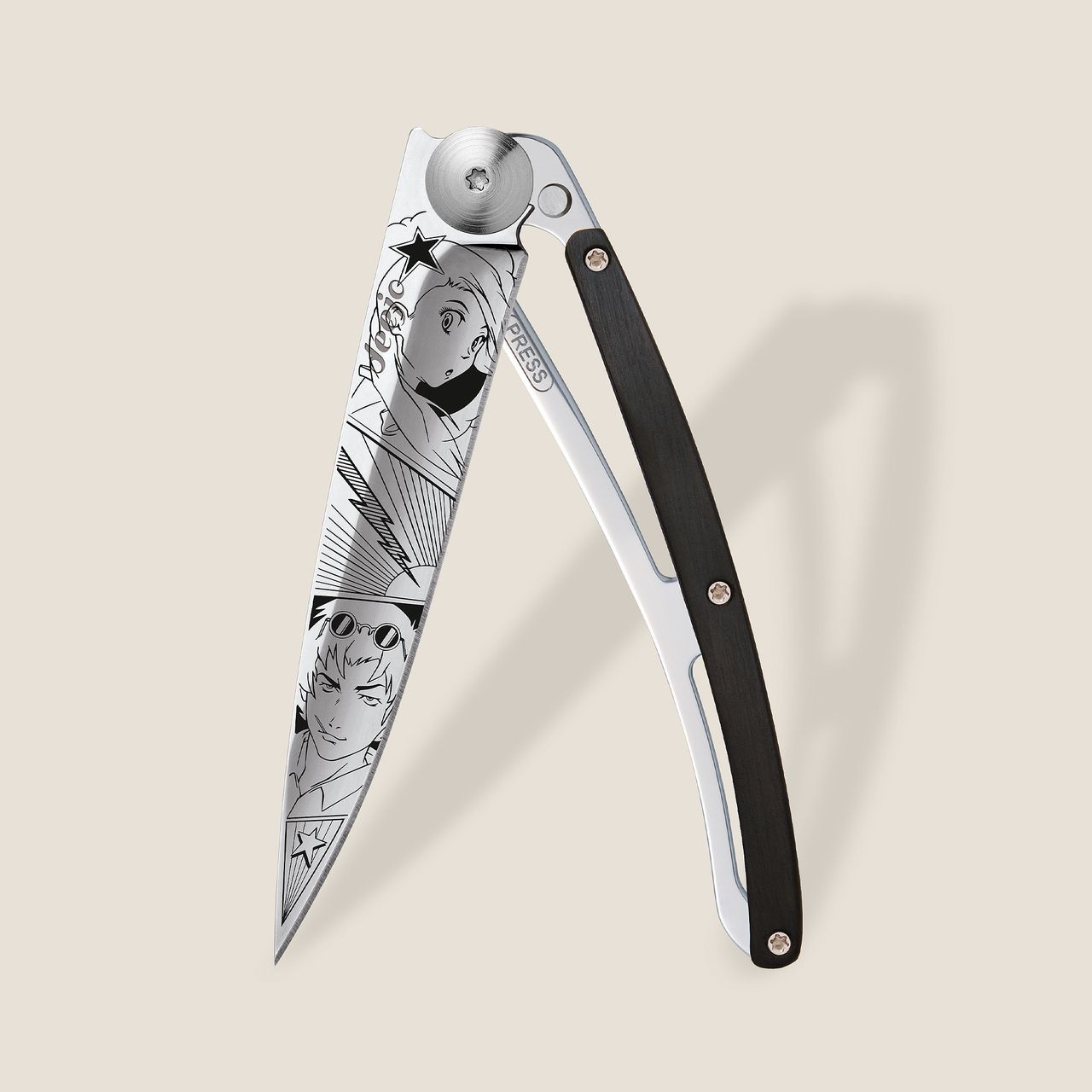 Deejo 37g Zakmes – Manga Art Ebony Wood Design
