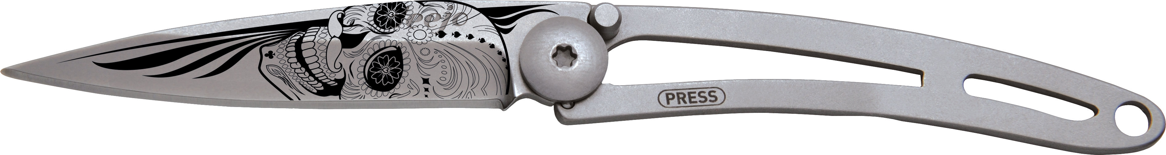 Deejo 15g Zakmes – Latino Skull Sleutelhanger Mes (Naked Collection)